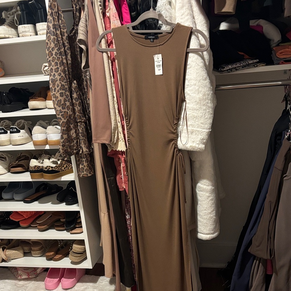 Ambiance Brown Midi Dress